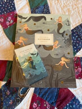 Rifle Paper Co. Mermaid Enamel Pin and Notebook